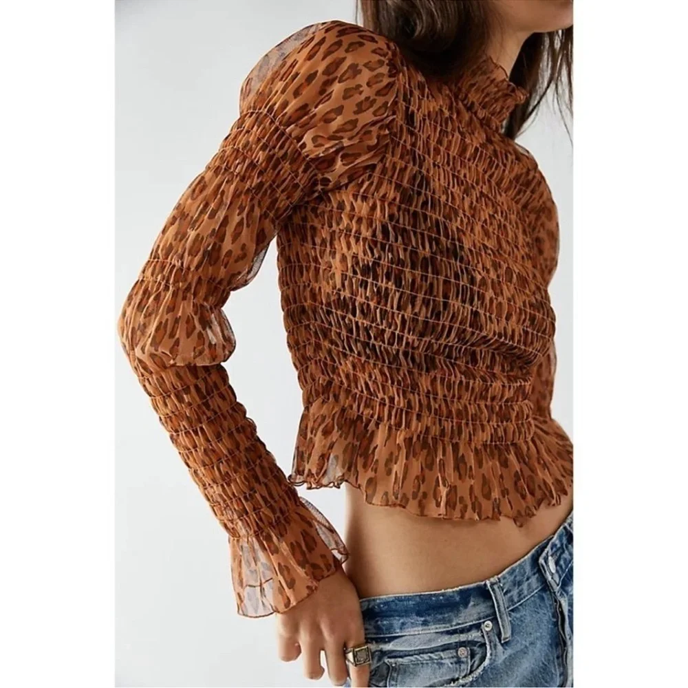 FREE PEOPLE Hello There Top / Leopard Combo